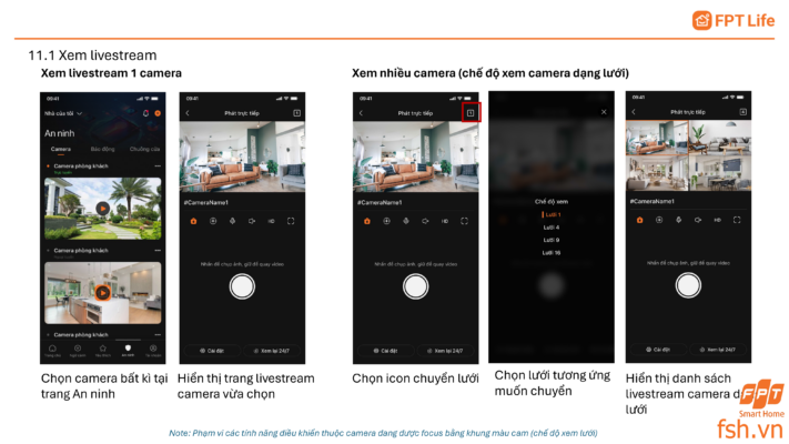 Hướng dẫn xem livestream camera app FPT Life Pro