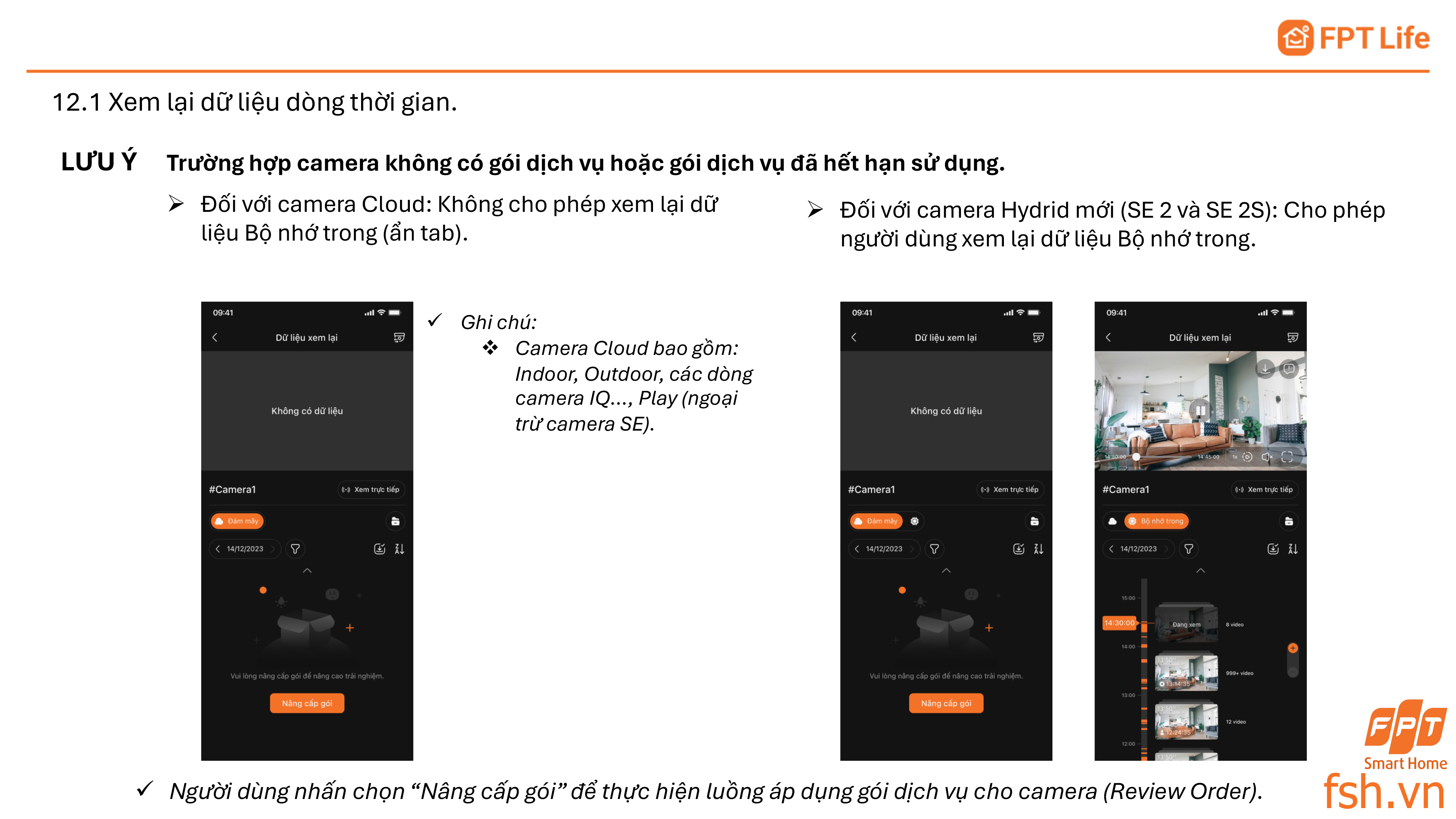 Xem lại dữ liệu camera fpt trên app FPT Life Pro