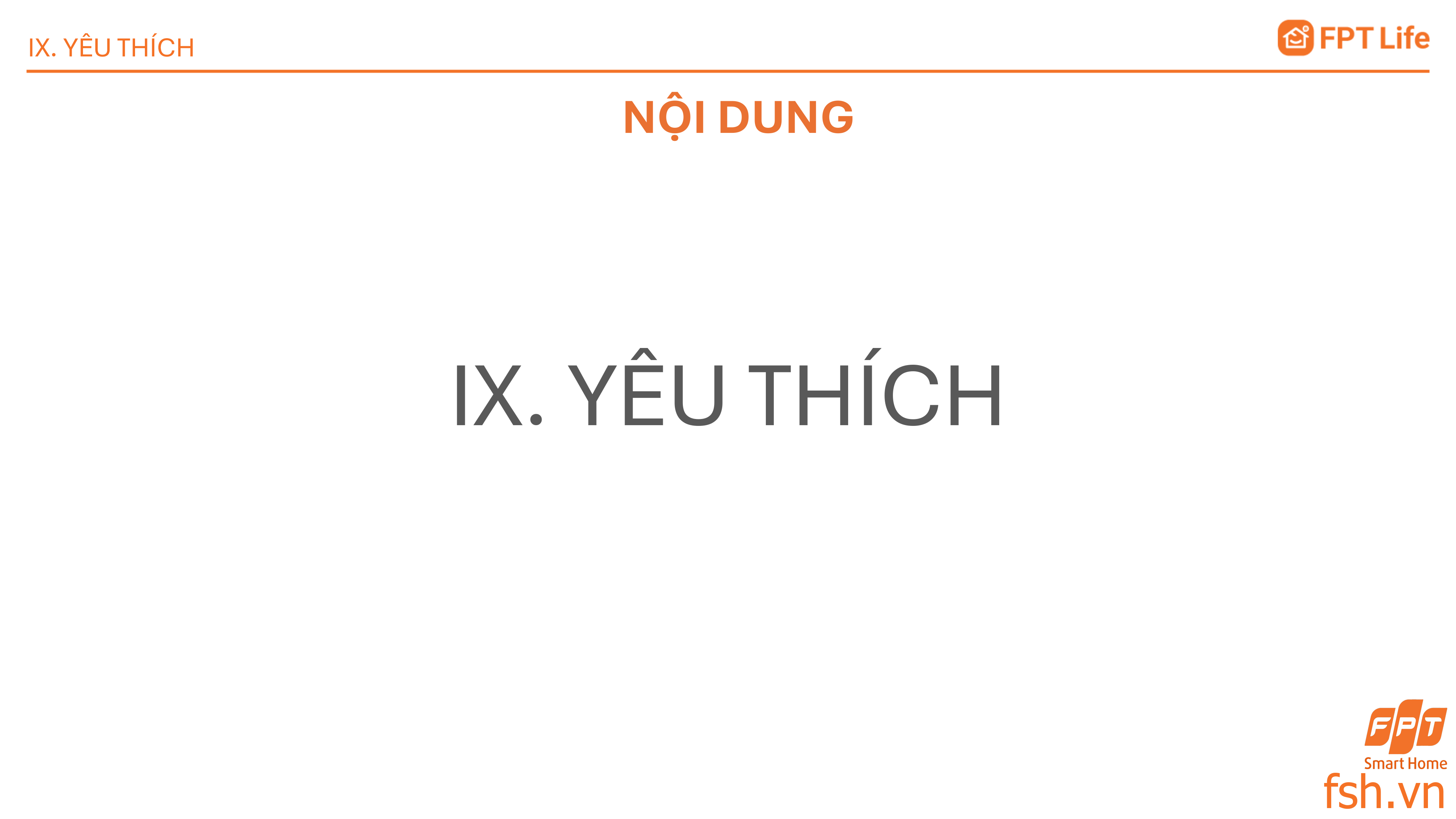 Mục yêu thích App FPT Life Pro