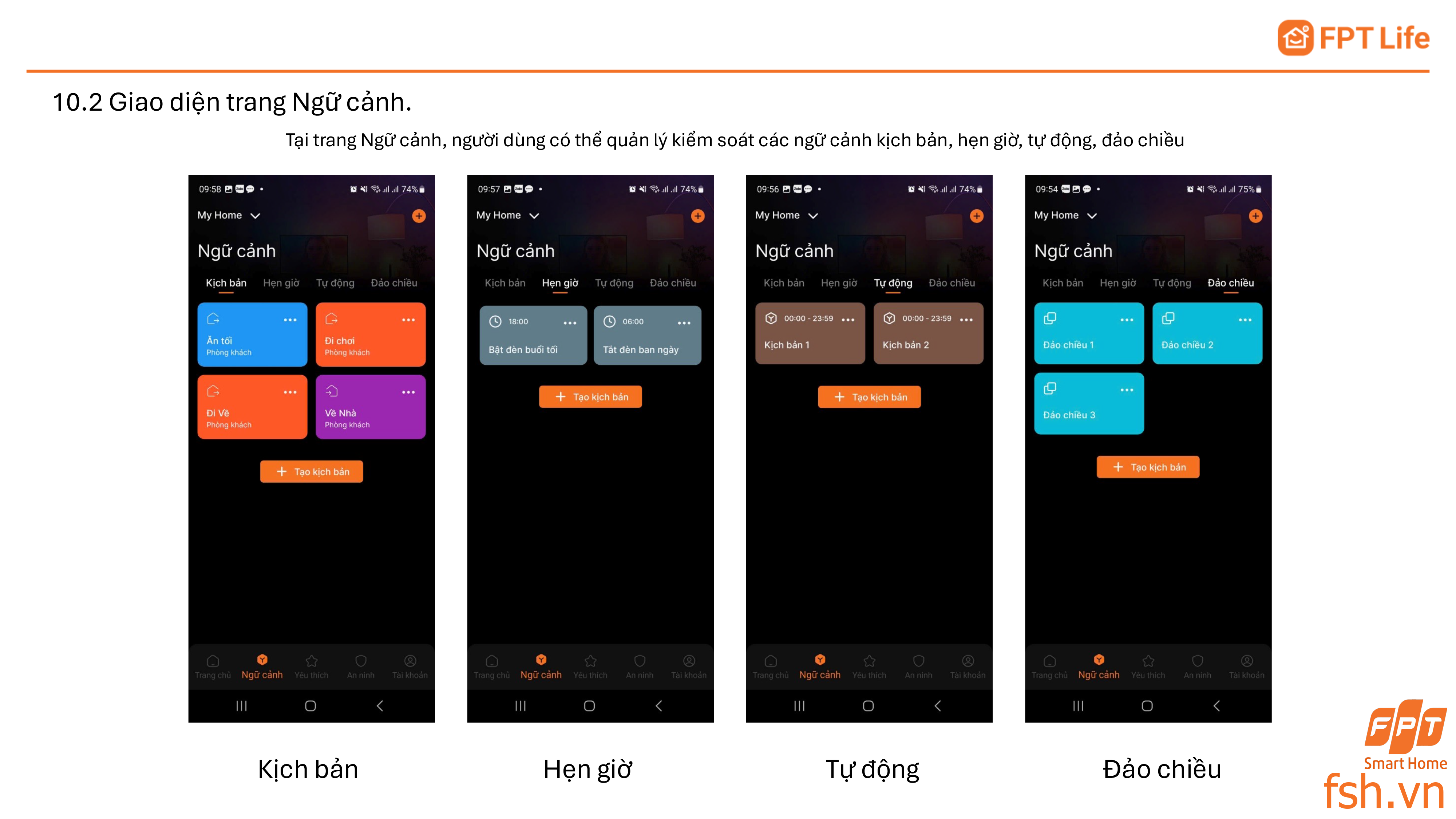Giao diện ngữ cảnh App FPT Life Pro